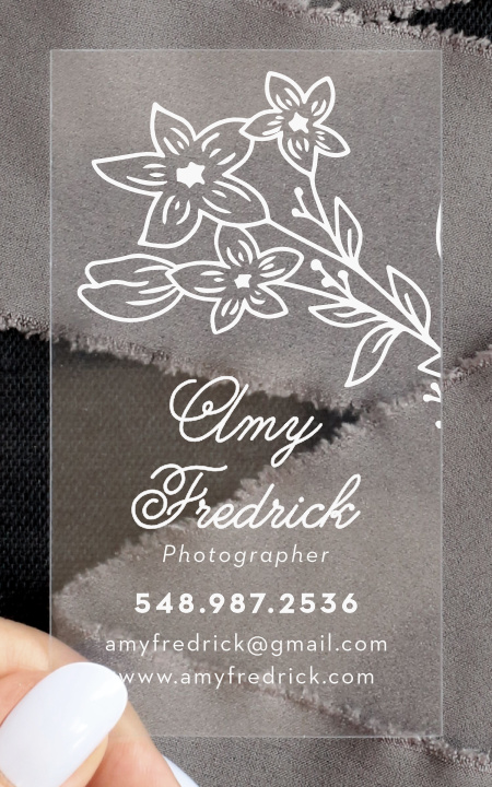 Canopy of Blooms Clear Business Cards