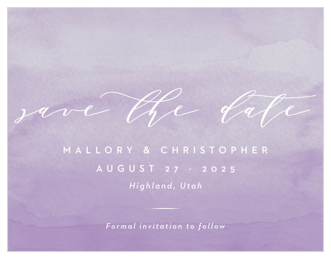 Lilac Dip Dye Save the Date Cards