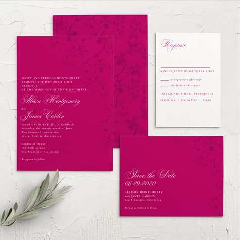 Cascading Blooms Wedding Invitations