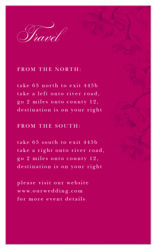 Let your cherished guests know where to go to make it to your big day with our Cascading Blooms Direction Cards.