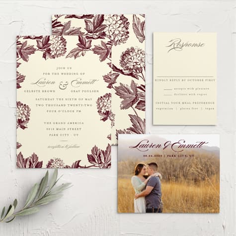 Hydrangea Frame Wedding Invitations