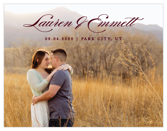 Your loved ones will be anxiously awaiting your big day when they receive our Hydrangea Frame Save-the-Date Magnets!