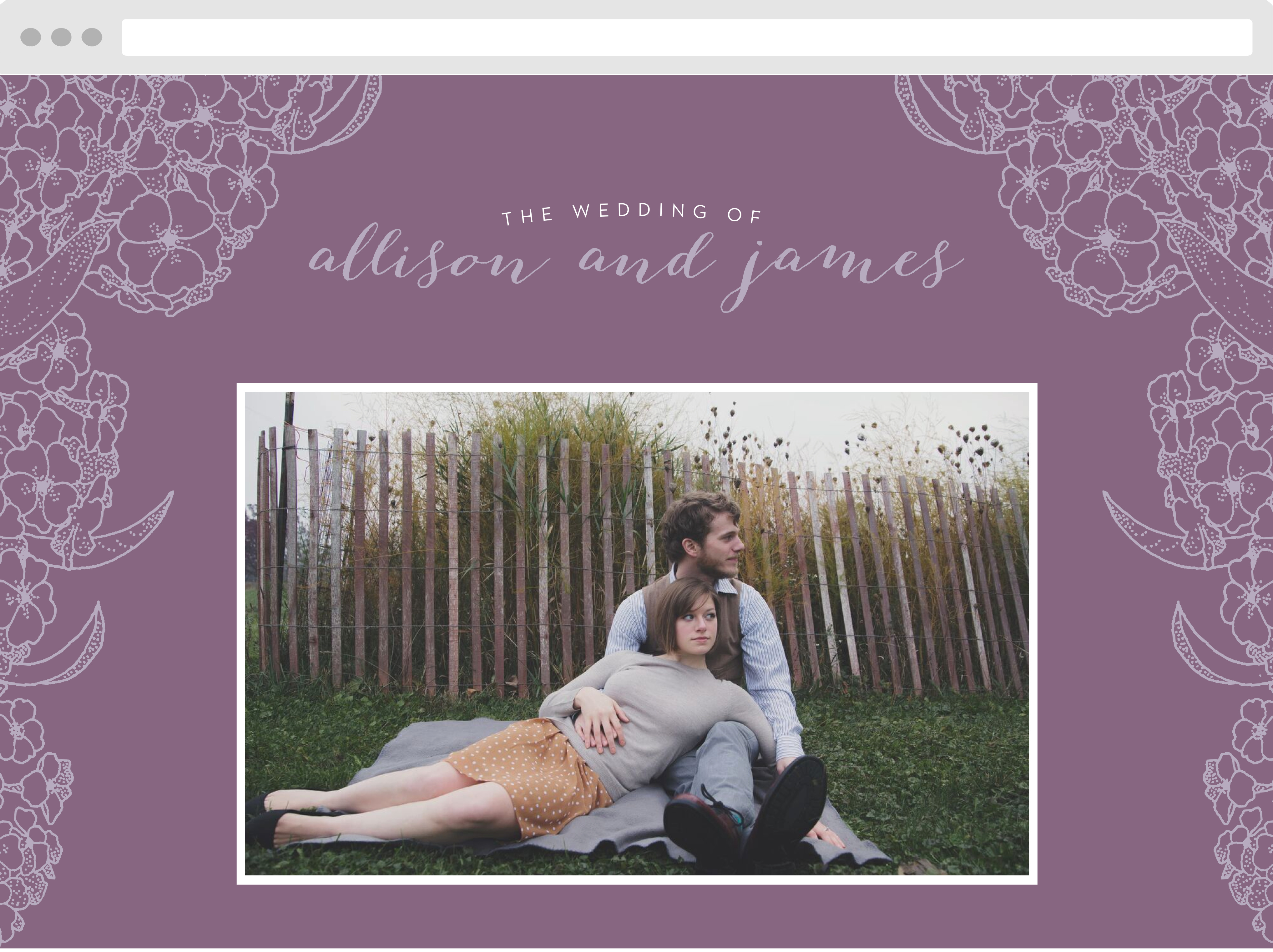 Hydrangea Blossoms Wedding Website