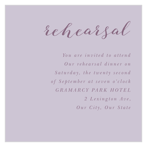 Our Hydrangea Blossoms Rehearsal Cards offer an elegant, minimalist design.