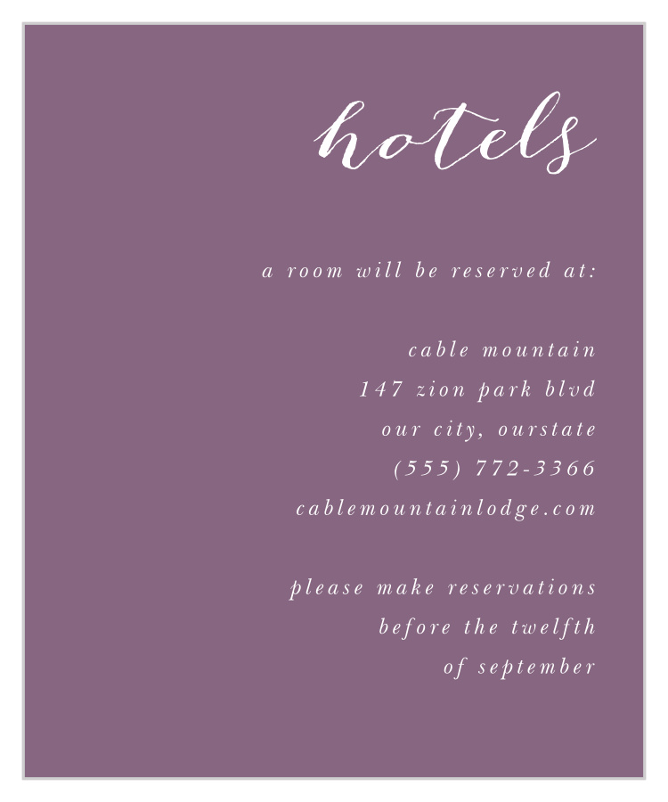 Hydrangea Blossoms Accommodation Cards