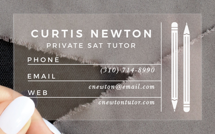 Tutor Pencils Clear Business Cards