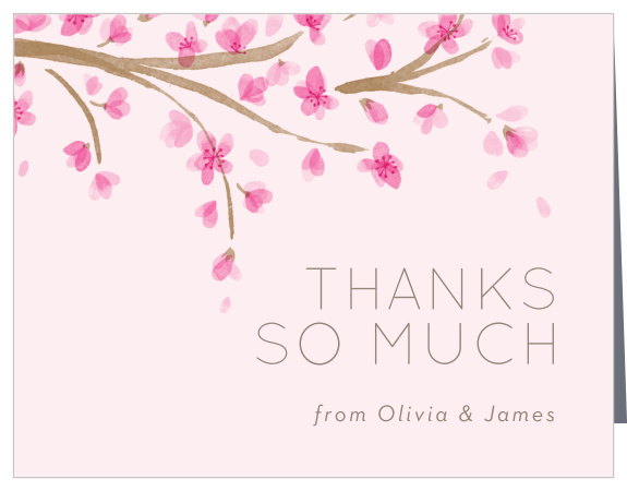 The pink Cherry Blossoms featured in our Cherry Branch Wedding Thank You Cards are almost as vibrant and beautiful as the love you and your partner share!