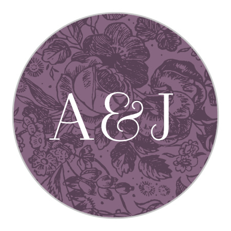 Marsala Blooms Wedding Stickers