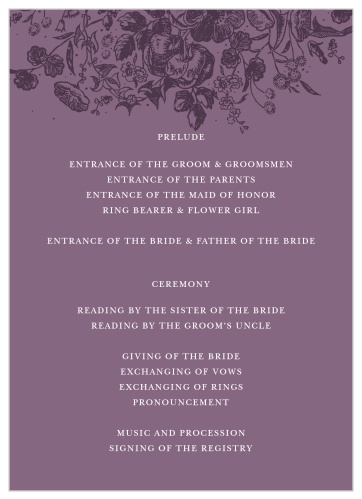 Our Marsala Blooms Wedding Programs are a perfectly gorgeous way to make your wedding a memorable experience. 