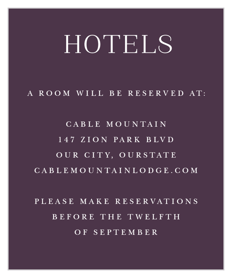 Marsala Blooms Accommodation Cards