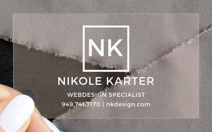 Classic Monogram Clear Business Cards