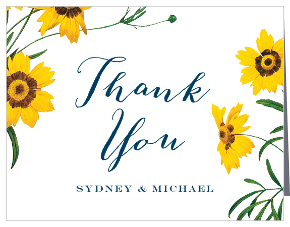 Give the perfect thanks to all of your wedding guests with our Framed Sunflowers Thank You Cards!