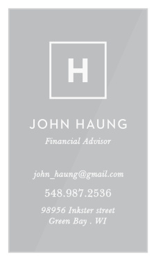 Represent yourself and your financial advising business with our Block Letter Clear Business Cards.