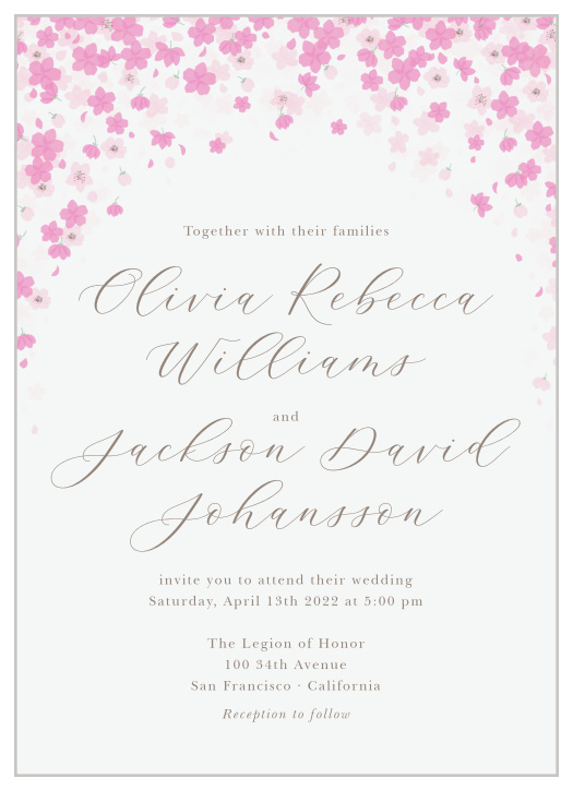 Your guests will adore the Cherry Blossoms Wedding Invitations once they receive them.