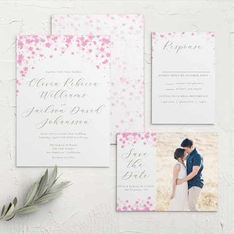Cherry Blossoms Wedding Invitations