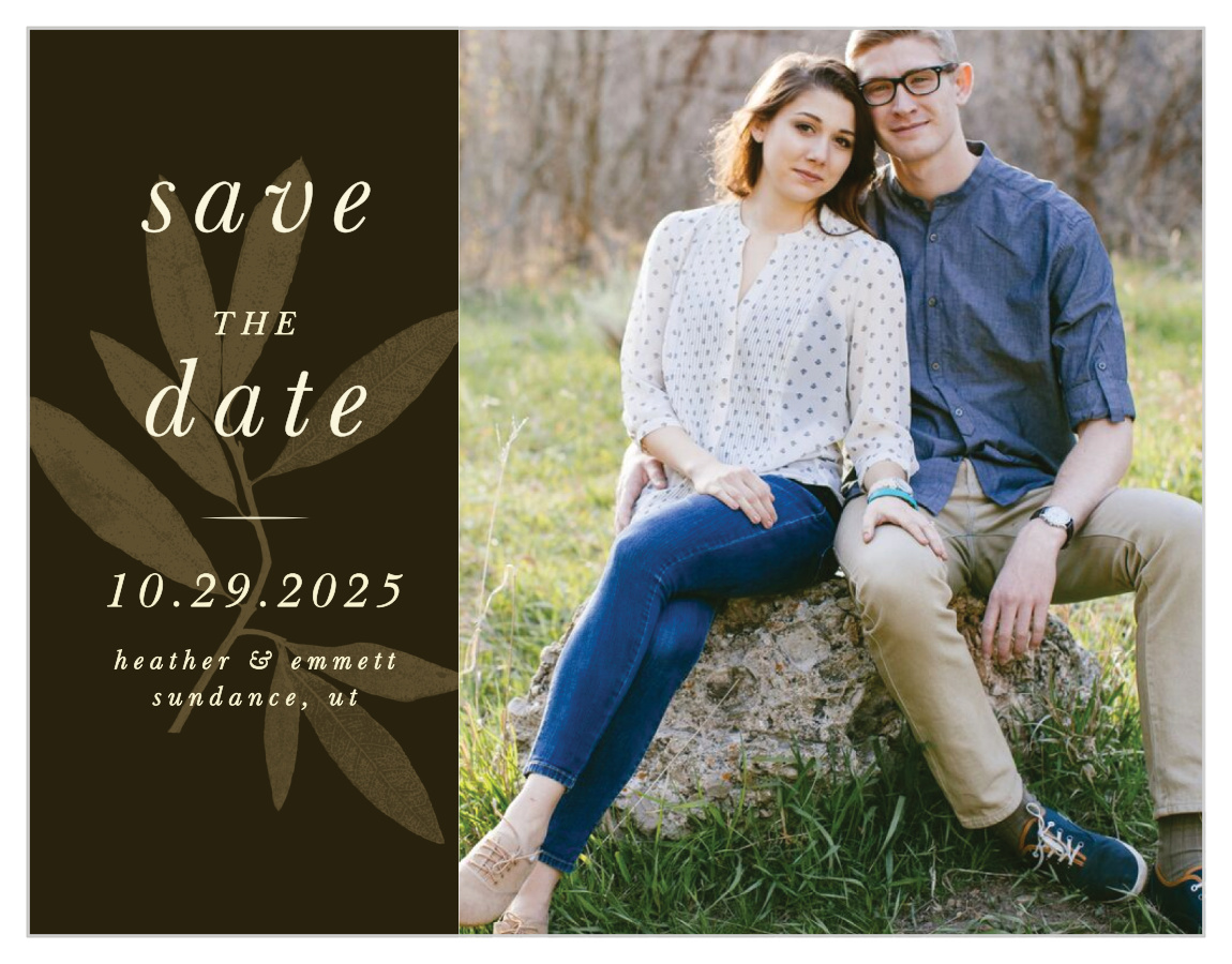 Pressed Leaf Save the Date Cards
