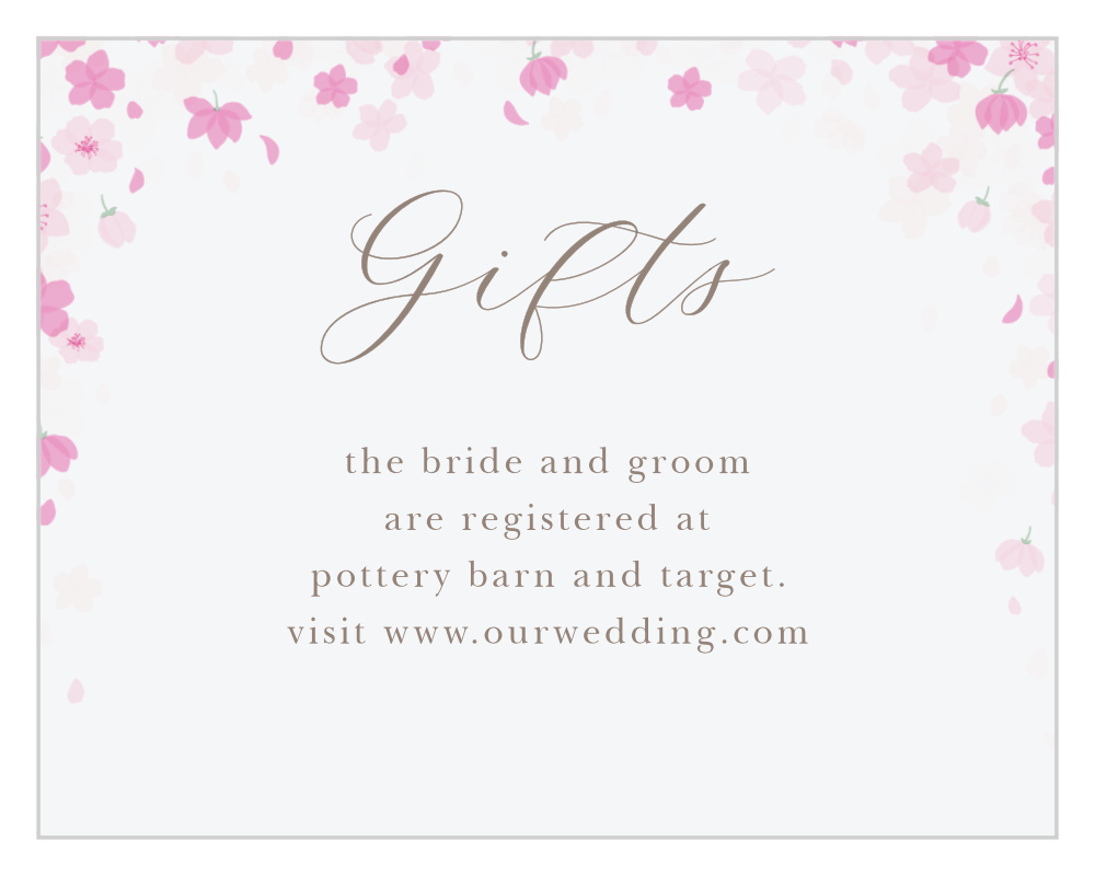 Cherry Blossoms Registry Cards