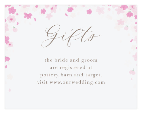 Cherry Blossoms Registry Cards are the perfect way to get what you want and need!