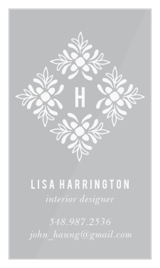 Decorative Tile Clear Business Cards are the perfect representation of you and your interior design business.