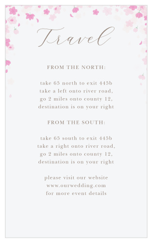The Cherry Blossoms Direction Cards will guide your family and friends to your venue ensuring no guests lose their way to your big day.