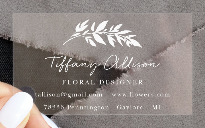 Botanical Branch Clear Business Cards