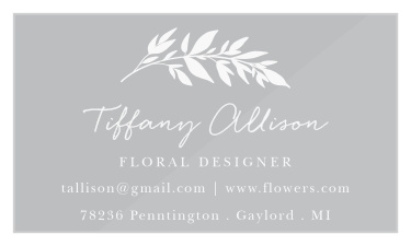 The perfect representation of you and your floral designer business is with our Botanical Branch Clear Business Cards.