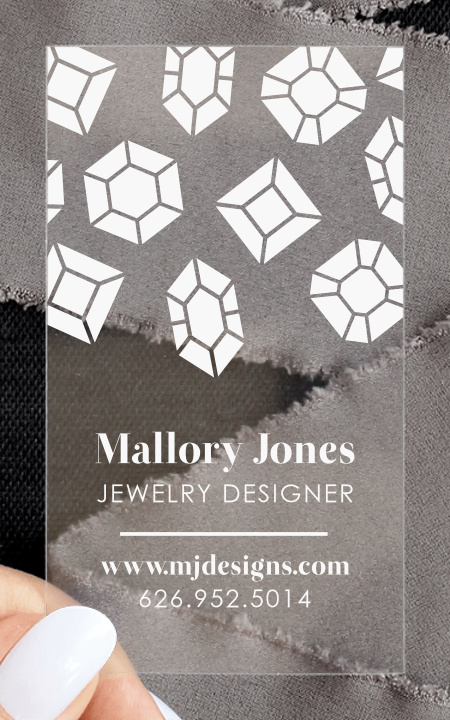 Falling Gems Clear Business Cards