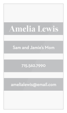 Striped Text Clear Business Cards are the perfect way to represent you in PTA meetings or any occasion that you might need to introduce yourself as a mother.