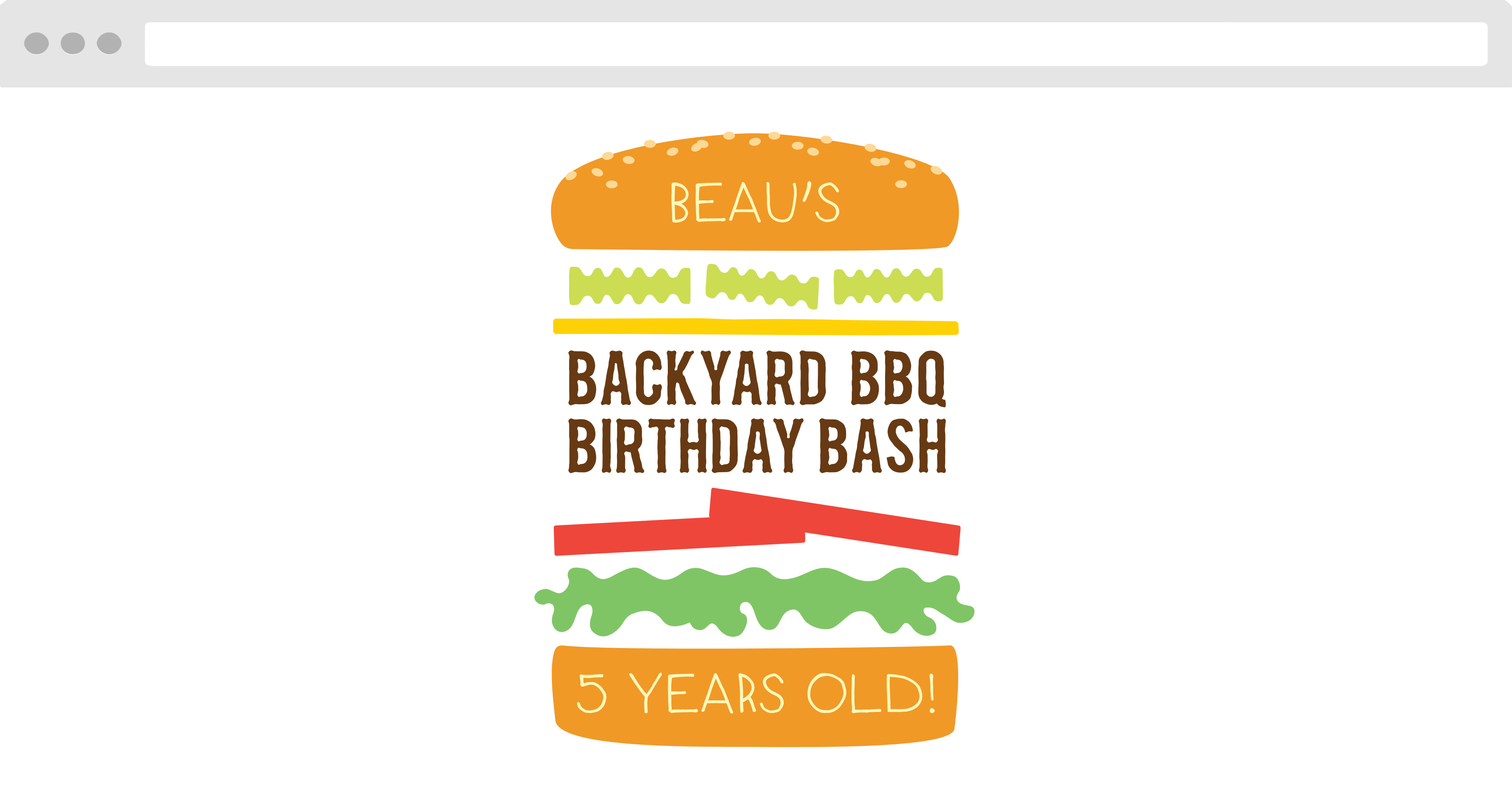 Backyard BBQ Children's Birthday Website