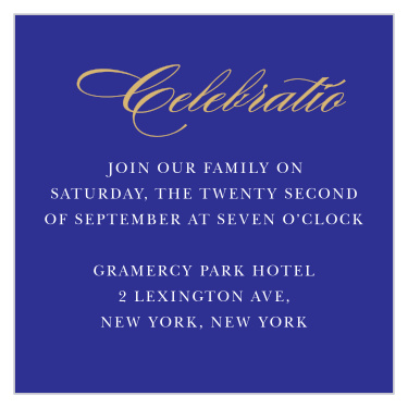 Make sure all of your guests know the time and location for your party with the Big Day Bat Mitzvah Reception Card!