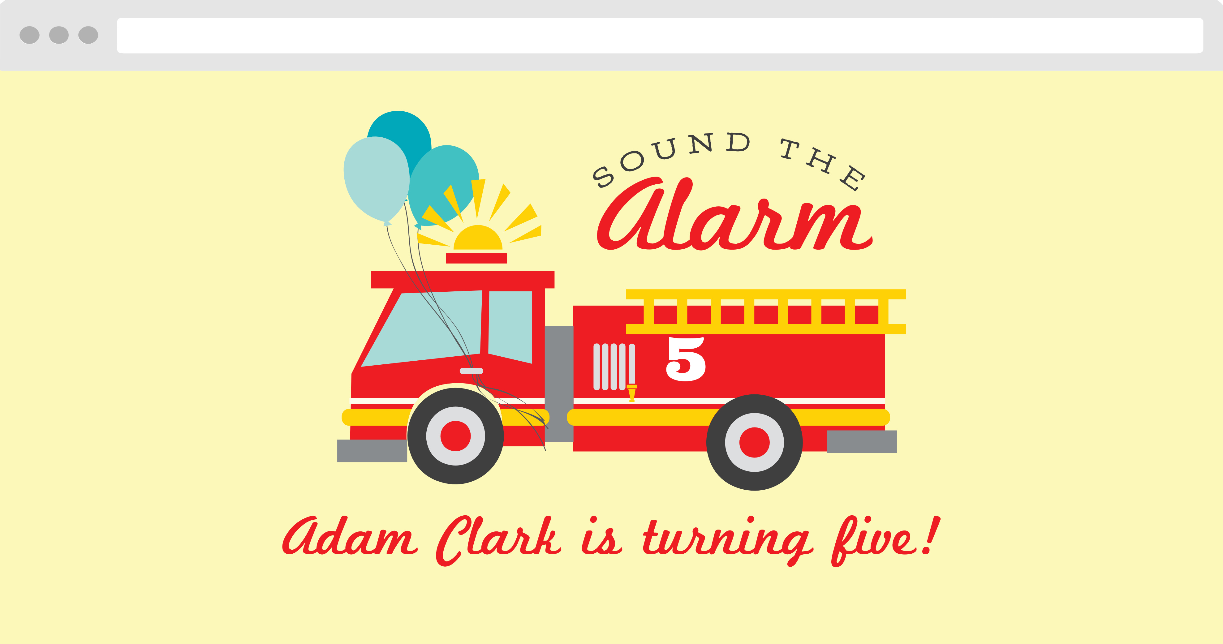 Little Fire Truck Children's Birthday Website