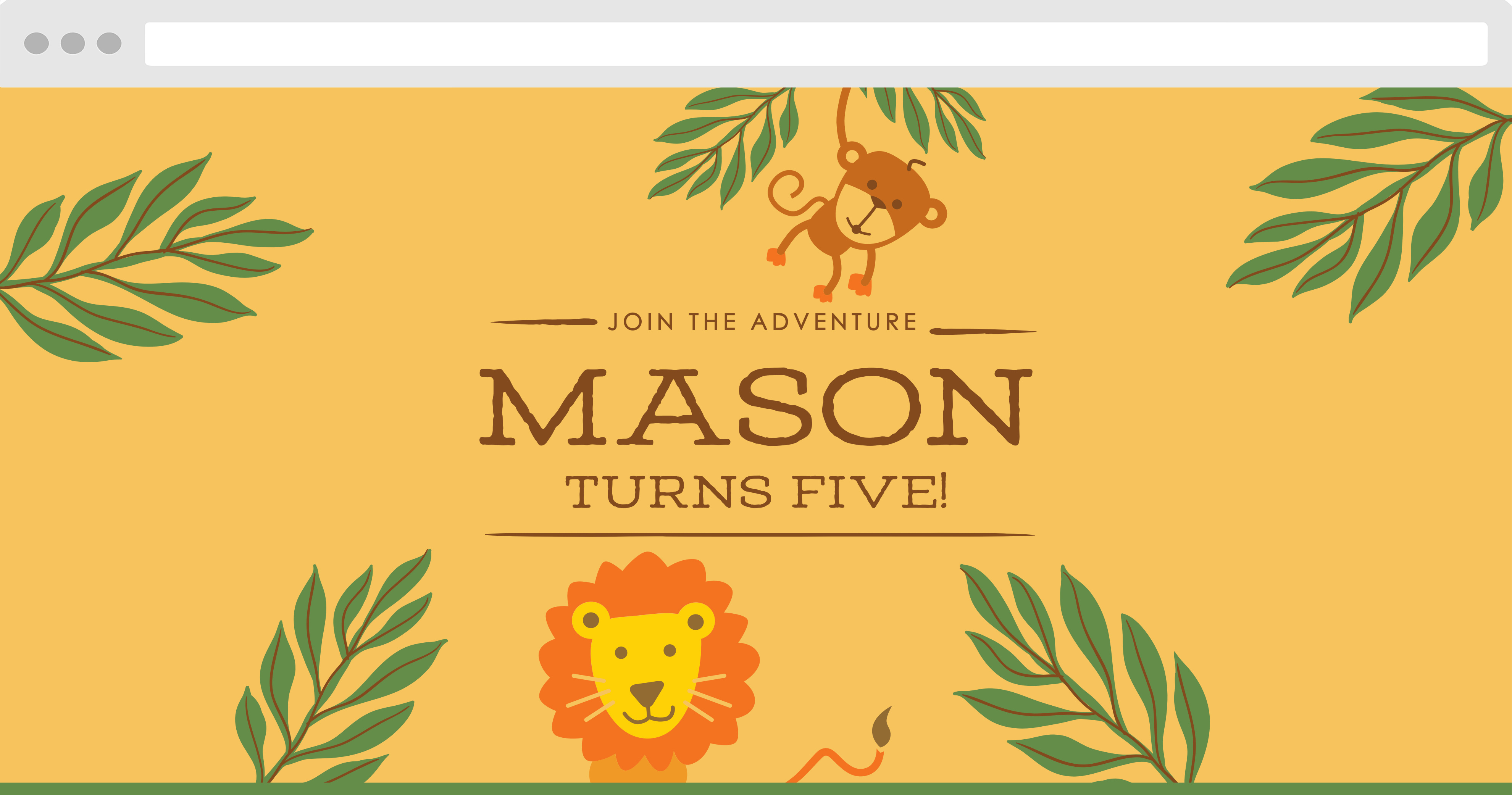Jungle Safari Children's Birthday Website