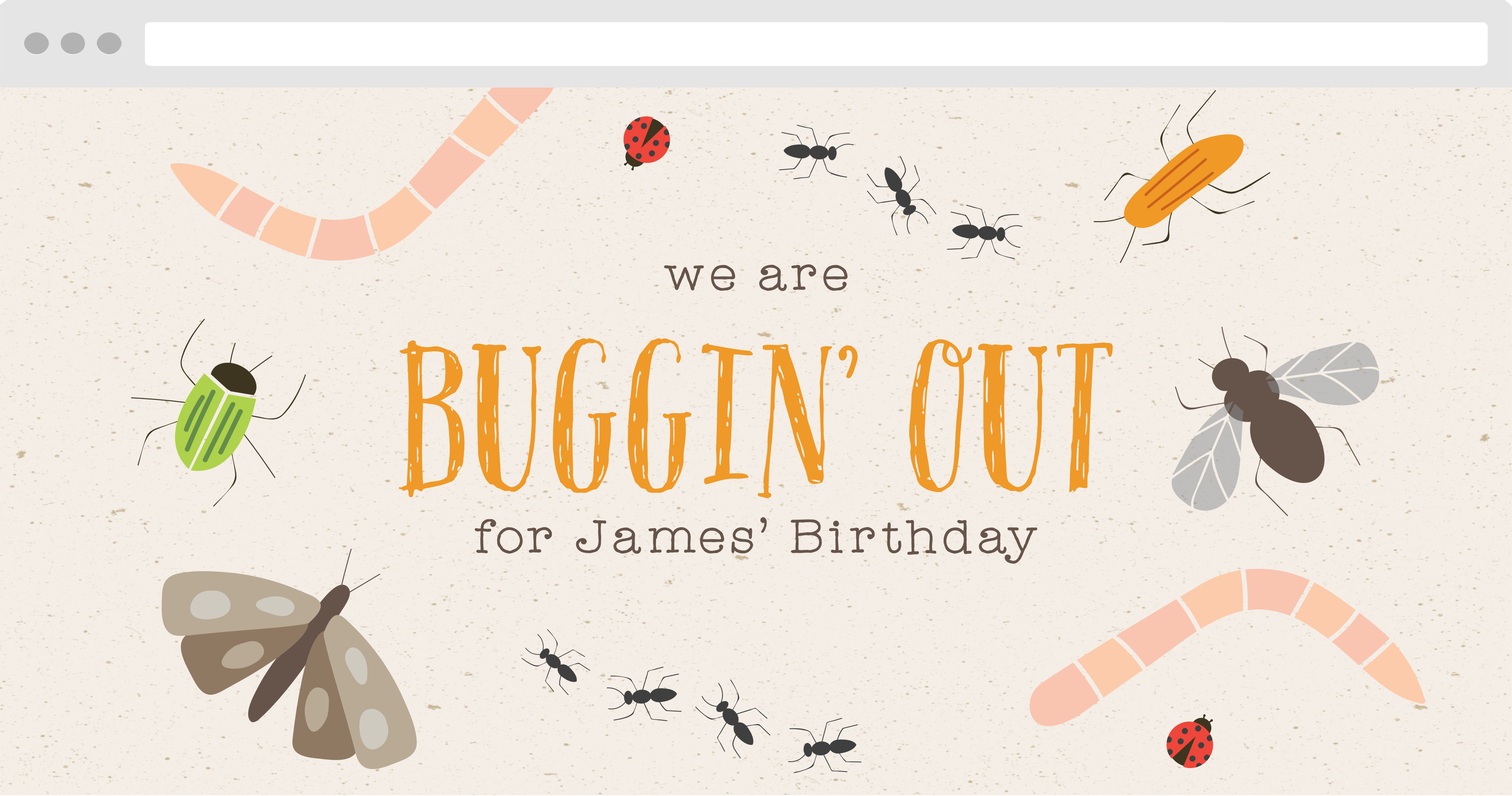 Bugs & Insects Children's Birthday Website