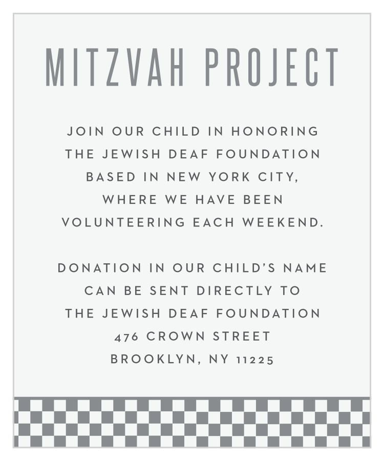 Checkered Star Bar Mitzvah Project Cards
