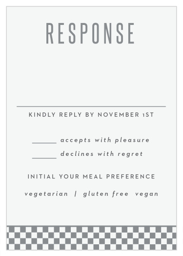 Get a headcount on who will be joining you for the big day celebration with our Checkered Star Bar Mitzvah Response Cards.