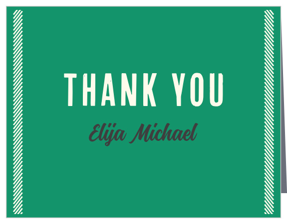 Express your gratitude with all your loved family and friends with our Soccer & Stripes Bar Mitzvah Thank You Cards. 