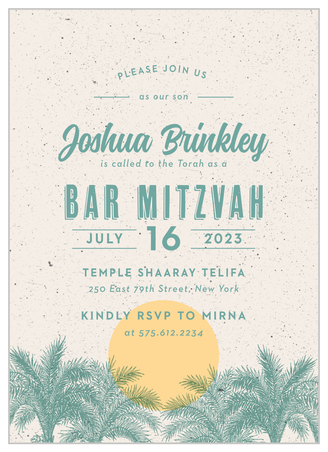 Beach Celebration Bar Mitzvah Invitations