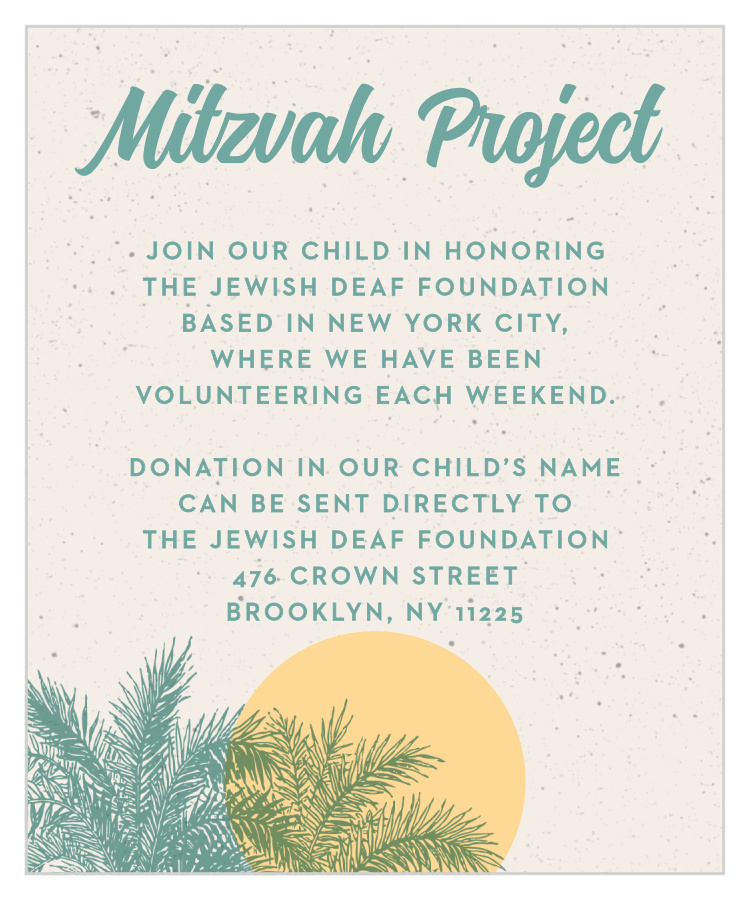 Beach Celebration Bar Mitzvah Project Cards