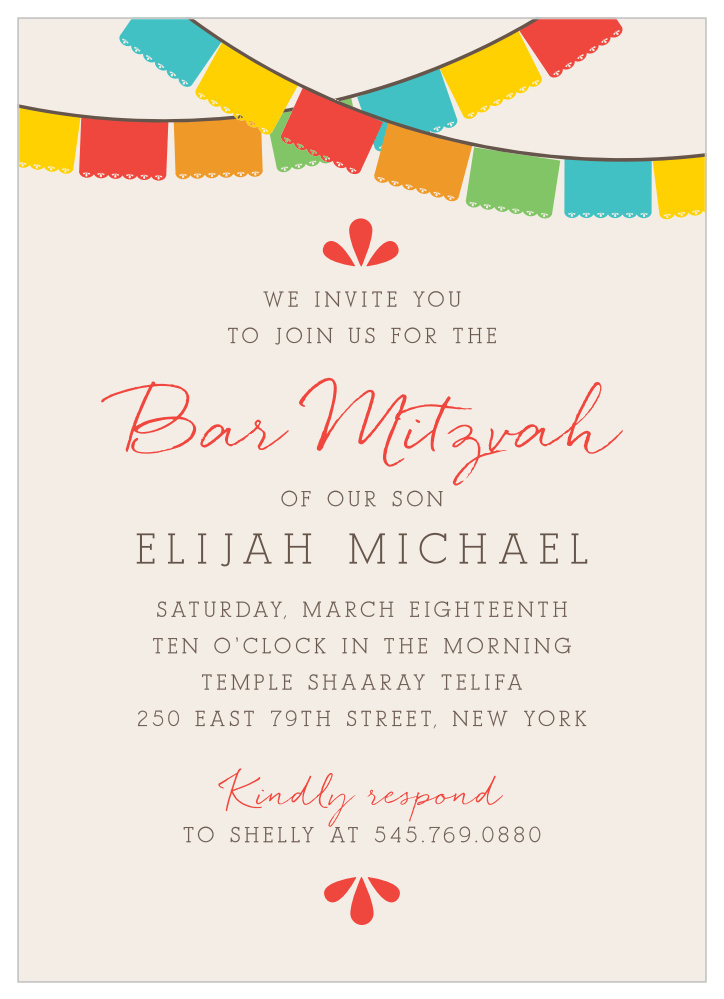 Fiesta Banner Bar Mitzvah Invitations