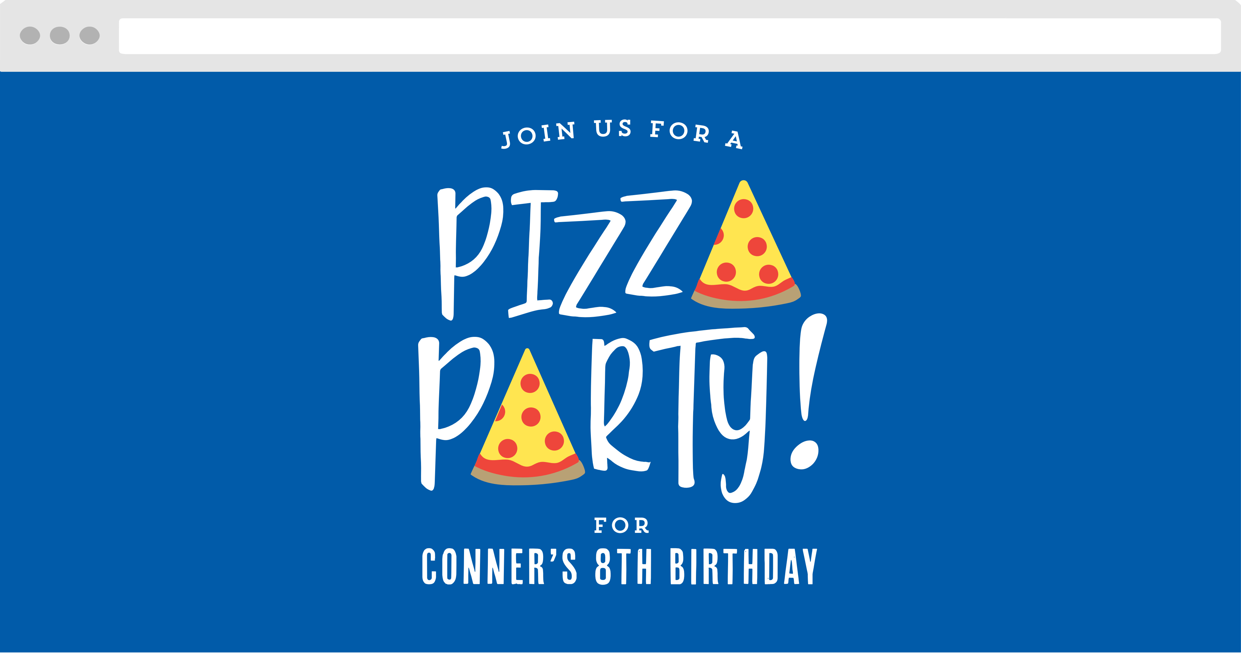 Pizza Party Children's Birthday Website