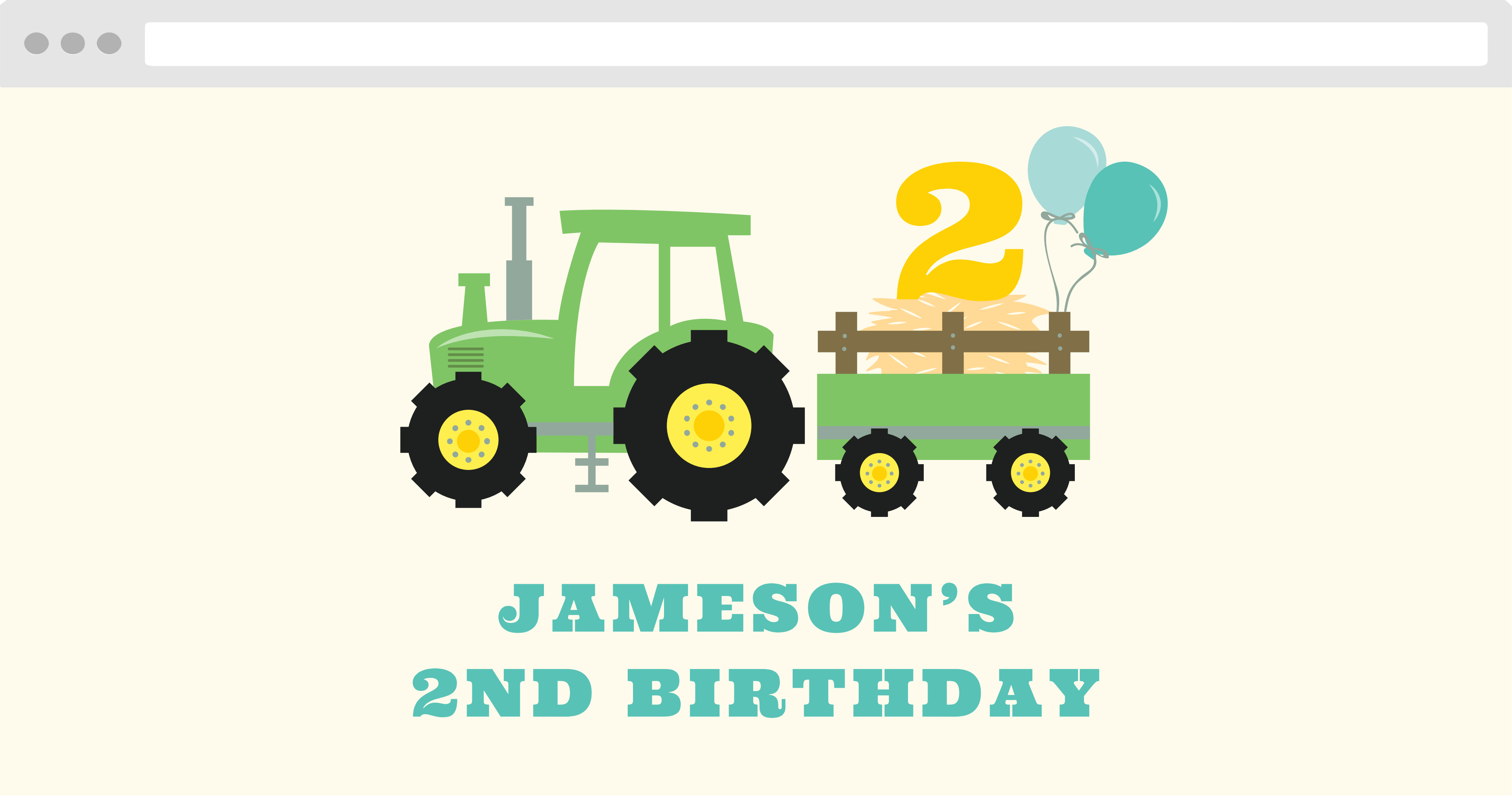 Tractor Party Children's Birthday Website