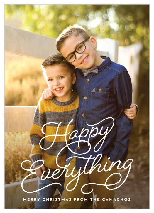 Happy Everything is a fun and modernly festive greeting card that is fully customizable. 