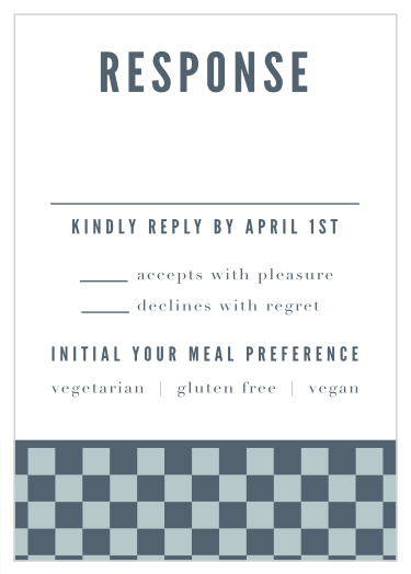 Get a headcount on who will be joining you for the big day celebration with our Checkerboard Style Bar Mitzvah Response Cards.