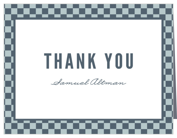 Express your gratitude to all your loved family and friends with our Checkerboard Style Bar Mitzvah Thank You cards.