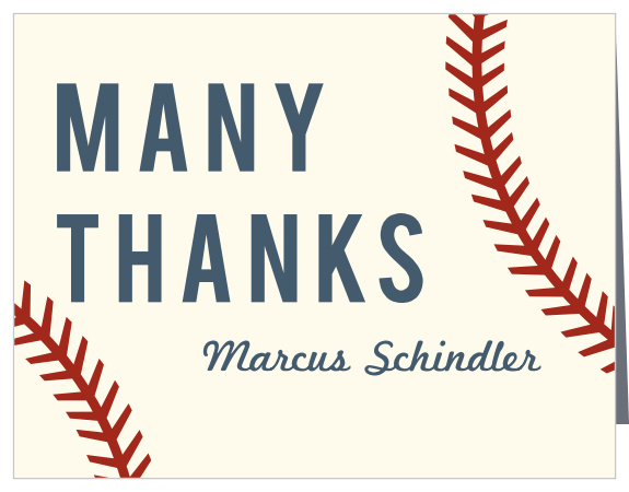 Thank your guests for celebrating with you with our Baseball Pattern Bar Mitzvah Thank You Cards! 