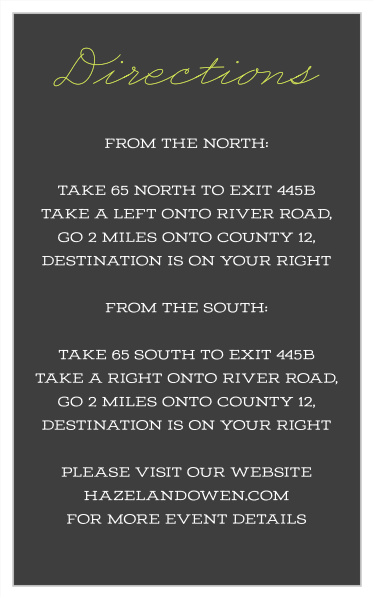 Help guide your cherished family and friends find their way to the venue with our Big Day Bar Mitzvah Direction Cards.