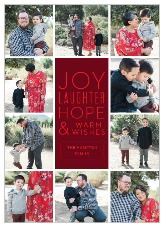 Our Joy and Laughter Holiday Cards are fun and festive greeting cards that are fully customizable.