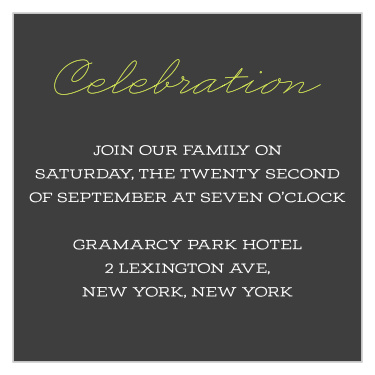 Inform your loved family and friends of all the details they need with our Big Day Bar Mitzvah Reception Cards.