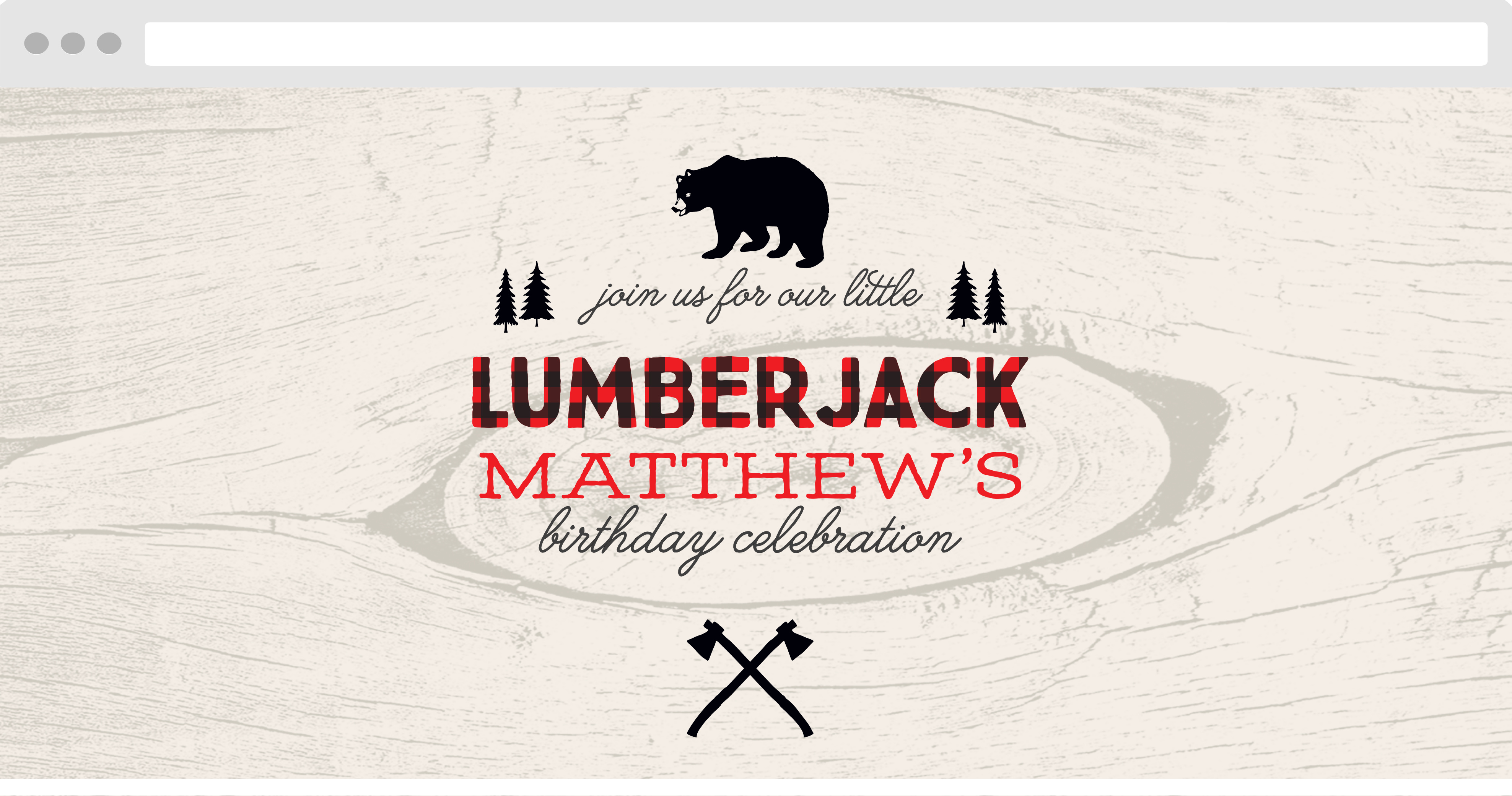 Lumberjack Plaid Children's Birthday Website