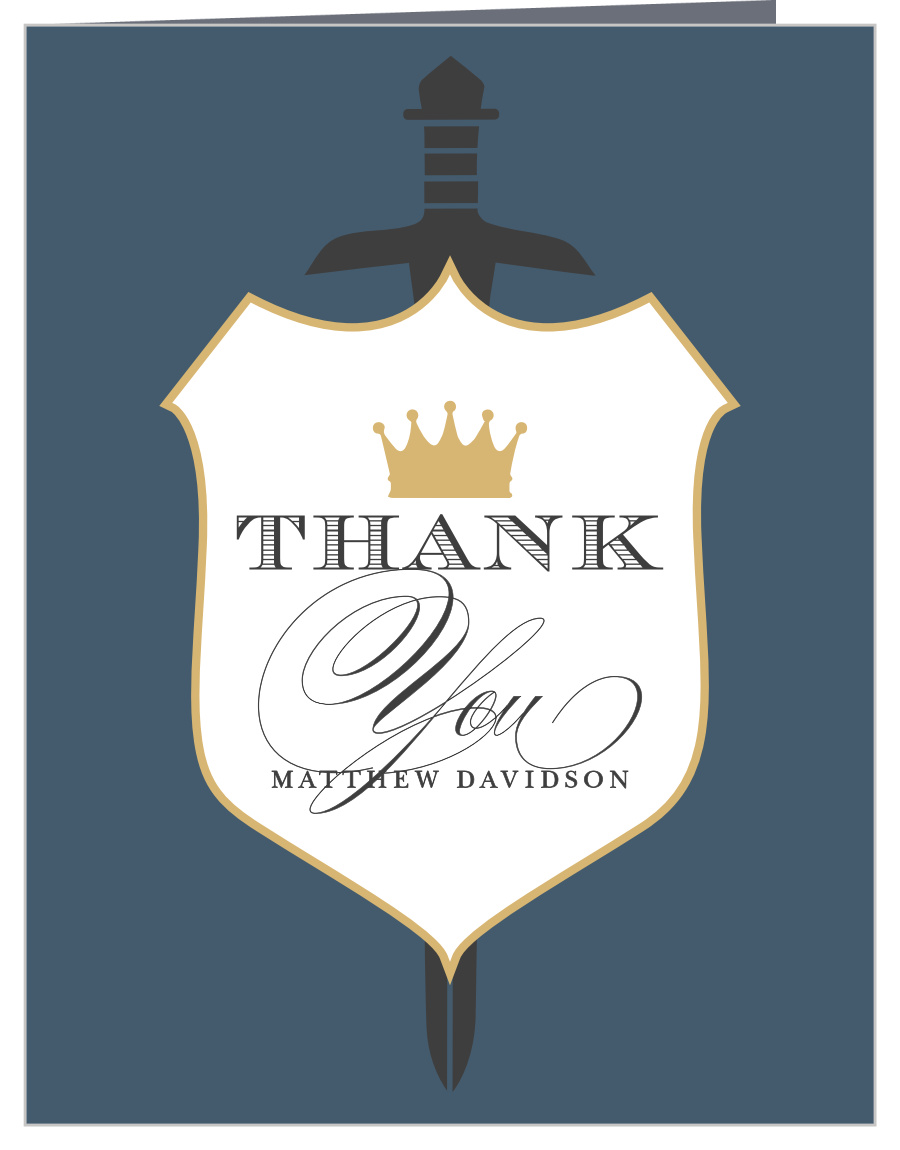 Medieval Sword Bar Mitzvah Thank You Cards